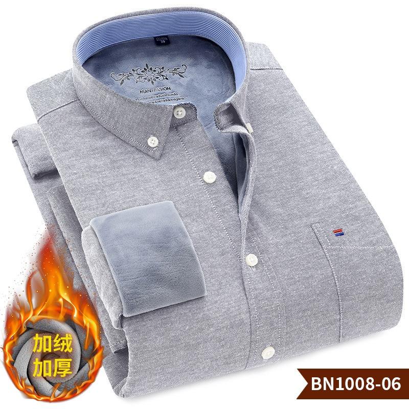 Men's Long Sleeve Shirt Oxford Woven Thick Warm Autumn and Winter Comfort High Quality Everything Easy To Take Care of Simple