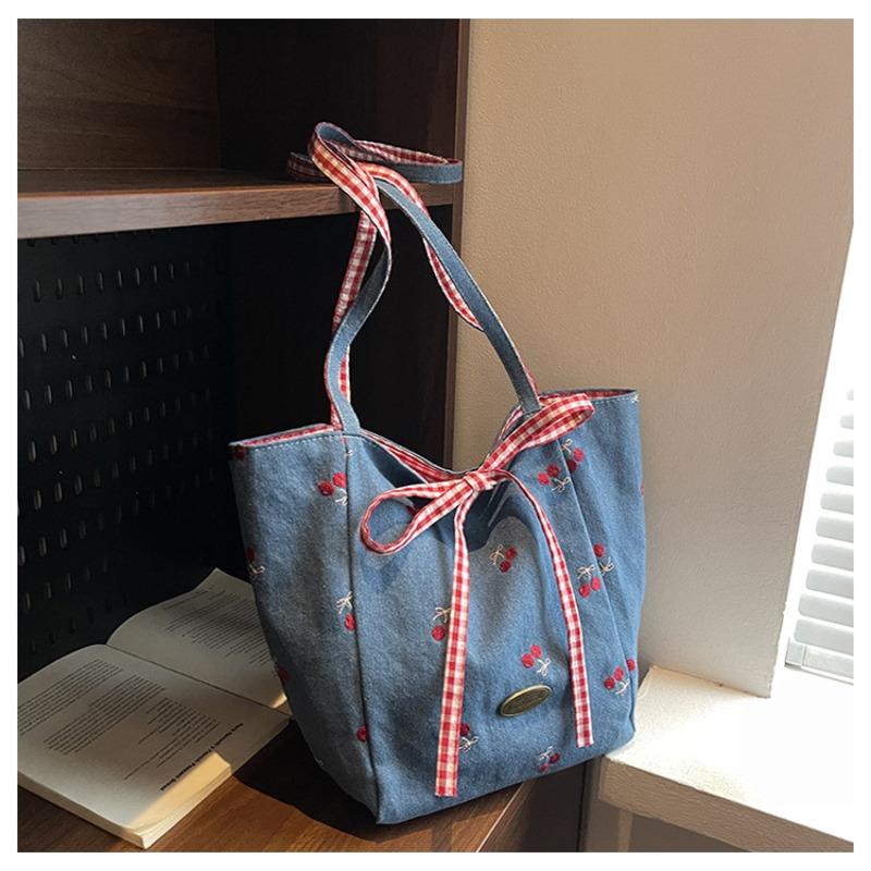 

Клетчатая парусиновая сумка-мессенджер через плечо большой вместимости, новая летняя универсальная, для занятий для студентов колледжа светло-синий