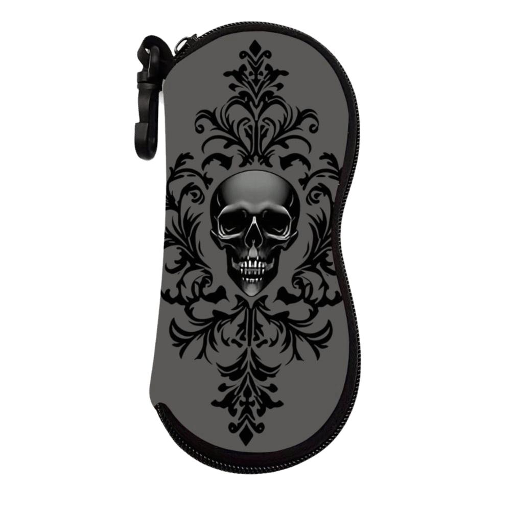 Hanging Sunglasses Storage Bag Leather Reading Glass Pouch Flower Print Eyeglass Case Women