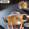 350ml Yixing Purple Clay Teapots Handmade Large Caliber Pot Raw Ore Wood-fired Porcelain Mud Kettle With Strainer Zisha Tea Set