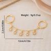 New Double Hoop Star Teardrop Zircon Tassel Pendant Rings for Women Boho Tarnish Free Waterproof Luxury Vintage Jewelry Gifts