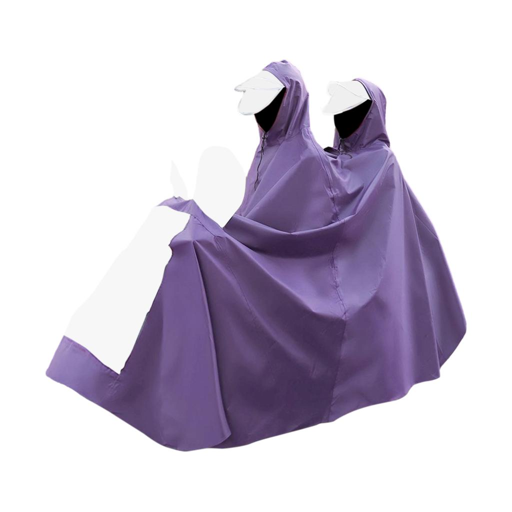 Extended Thickened One Piece Motorcycle Rain Poncho for Electric Scooter Dual Rider Outdoor Riding Waterproof Cover