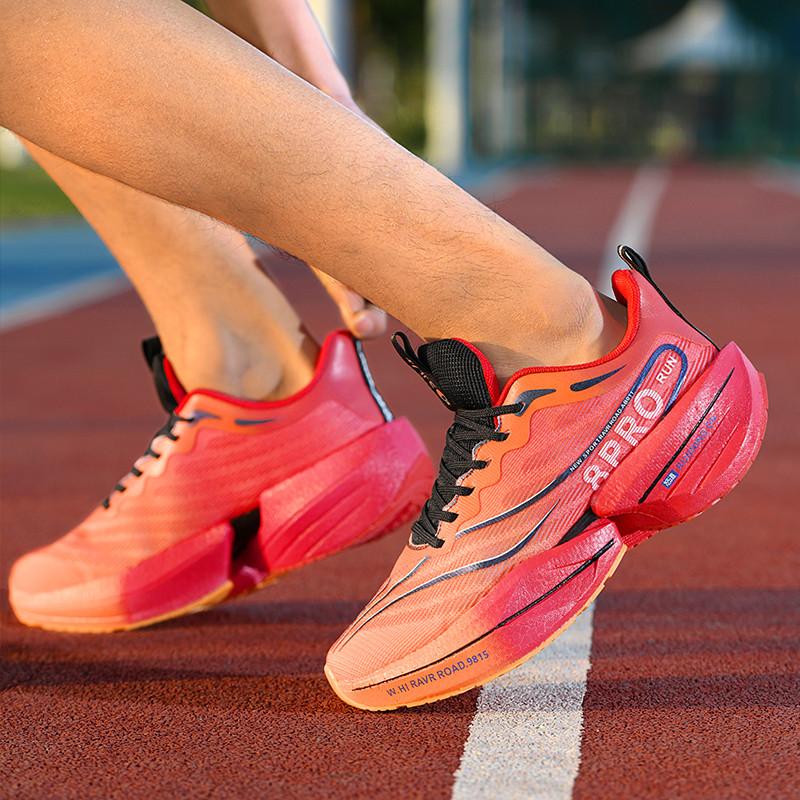 Men'S Running Shoes Carbon Plate Racing Marathon Athletic Shoes Cushioned Comfortable Road Sneakers Teenage Training Shoes