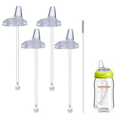 Purea NEW Chulin Spout Replacement Tap Straw 4p + Straw Brush Compatible with Other Companies, Transparent, 1 Set