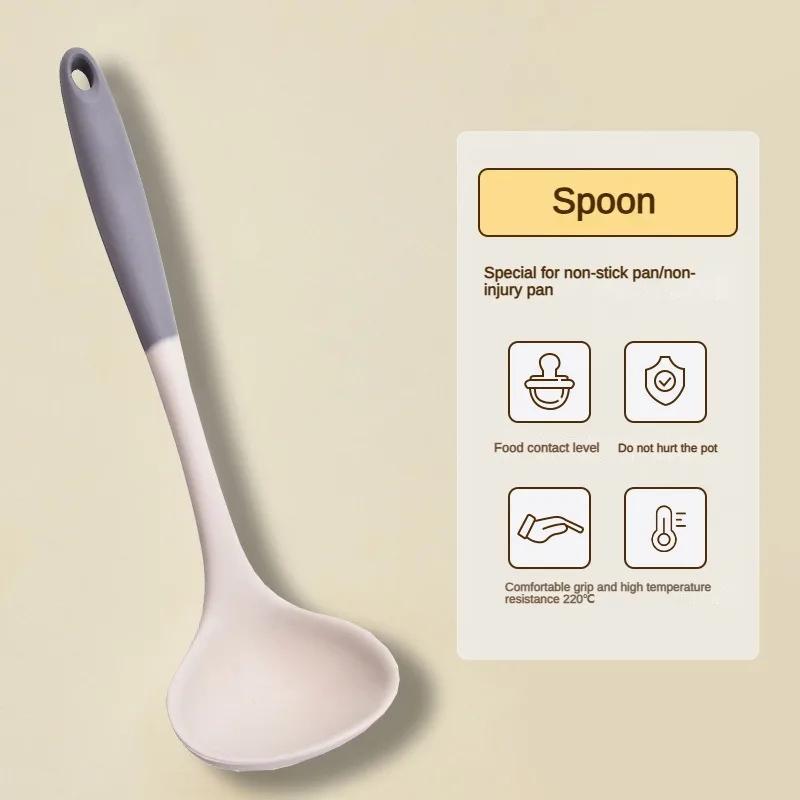 1/2/3/4set Grey white silicone spatula soup spoon set non-stick pan cooking tools kitchen cooking kit