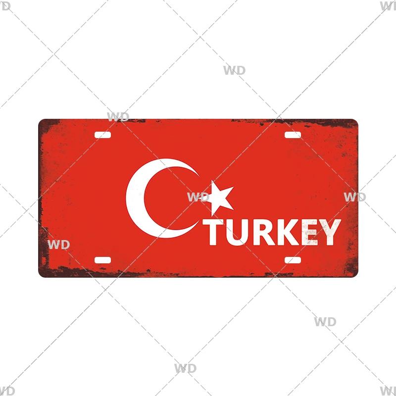 National Flag License Plate 6x12Inch Home Signs Metal Vintage Tin Sign Garage Bar Wall Signs Decor Patriots Best Gift Dustproof