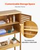 Bamboo Over The Toilet Storage Cabinet with Adjustable Shelf 68.9" H