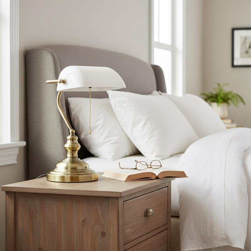 Retro Glass Lampshade Table lamps With Metal Base Reading Light Office Study Desk Lamp For Study Bedroom Enduring P9YB