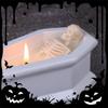 Resins Skeleton Decoration Coffin Shape Candle Horror Skull Sculpture For Holiday Displays Halloween Party Supplies