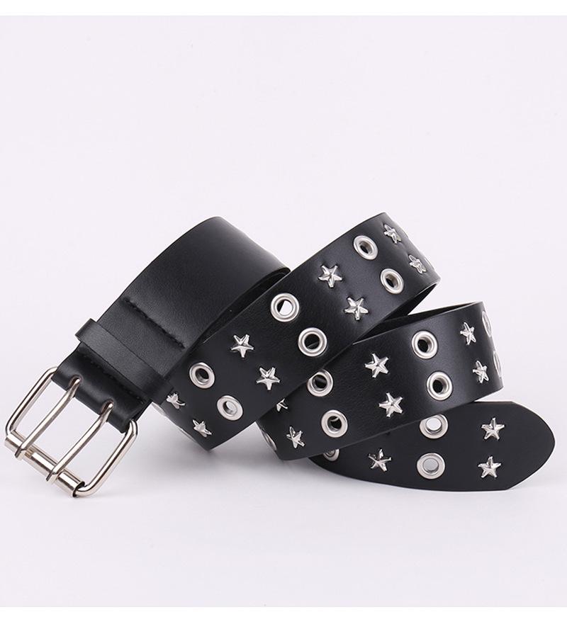 New Y2k Star Punk Rivet Heavy-duty Vintage Casual Fashion Belt - Unisex Dark Leather Belt
