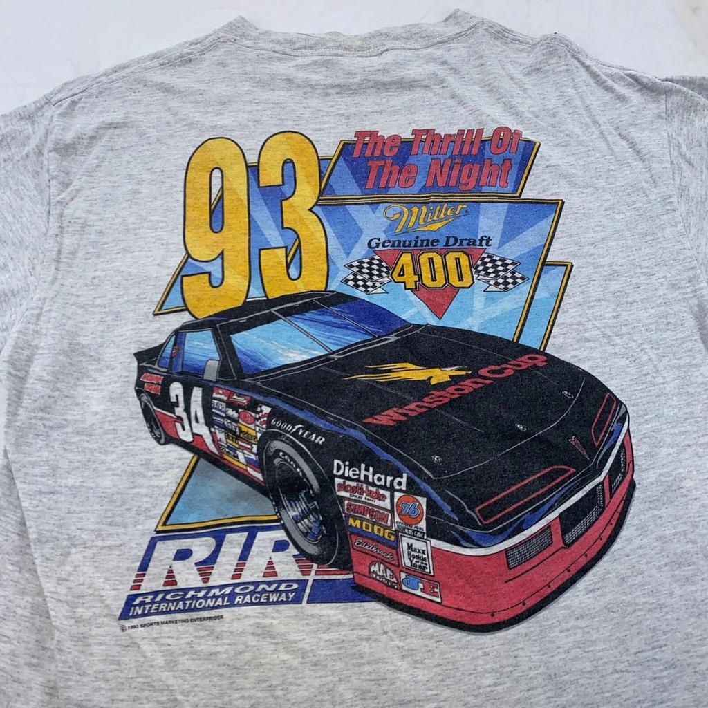 Vintage 90s NASCAR RICHMOND INTERNATIONAL RACEWAY MILLER BEER T-Shirt LARGE Soft