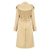 Khaki Long Women's Trench Coat Autumn Winter Turn Down Collar Women Clothes Casual Belt Trench