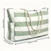 Fashionable Striped Canvas Beach Backpack, Beach Bag, Large Capacity Portable Storage Bag, Shoulder Bag.