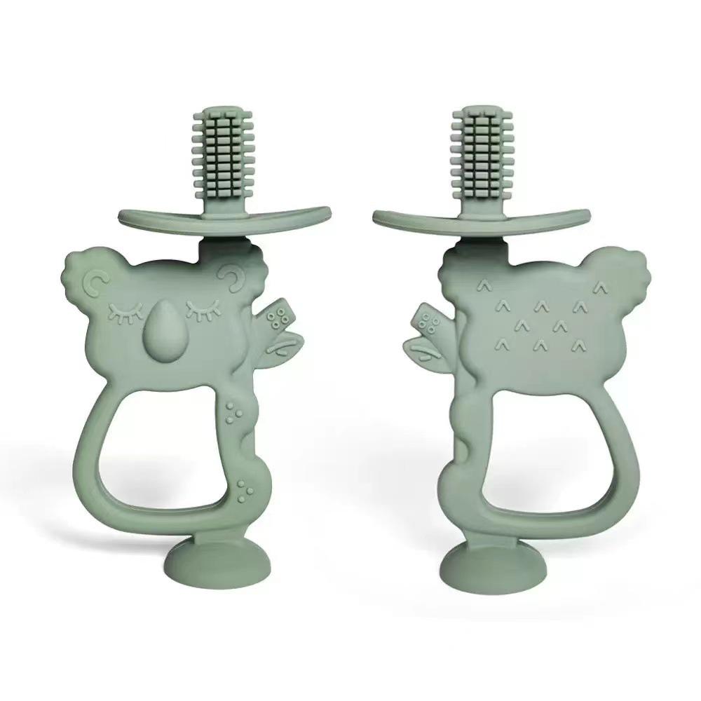 Koala Baby Silicone Teether & Toothbrush - Soothing, Molar Stick, Anti-Suck 2-in-1
