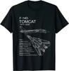 2025 F-14 Tomcat F14 Aircraft Airplane Blueprint Schematic Men T-Shirt Short Sleeve Casual Tees Cotton O-Neck Summer Shirt Tops