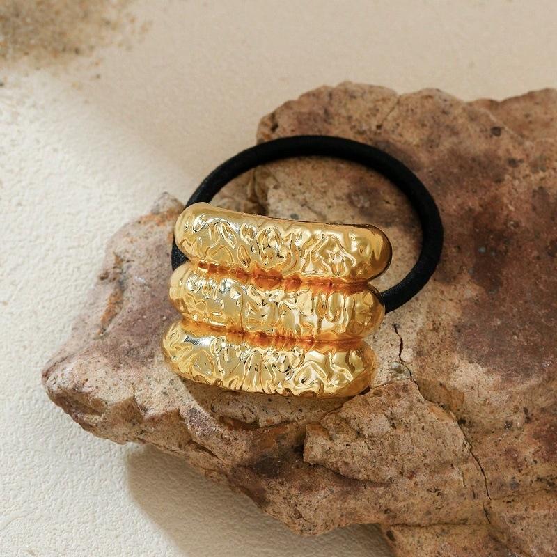 Sale  Metal Irregular Double-Layer Hair Bands Rope Women Headband Elastic Hairband Ponytail Holder Hair Accessories