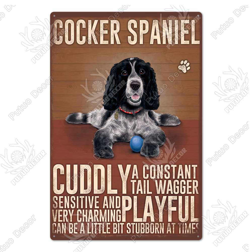 Putuo Decor Dog Vintage Tin Sign Plaque Metal Plate Wall Art Decoration for Living Room Man Cave Cafe Farm Home Retro Poster