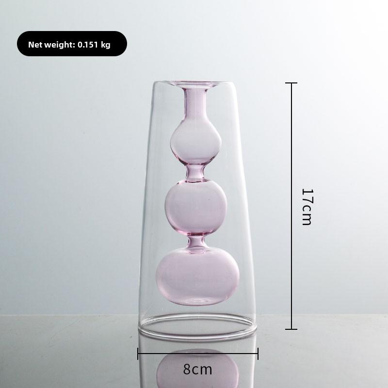 Nordic Creative Glass Small Vase Decorative Living Room Flower Arrangement Water Cultivation Feng ui Ornament