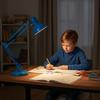 Blue E27 desk lamp, adjustable, 1xE27