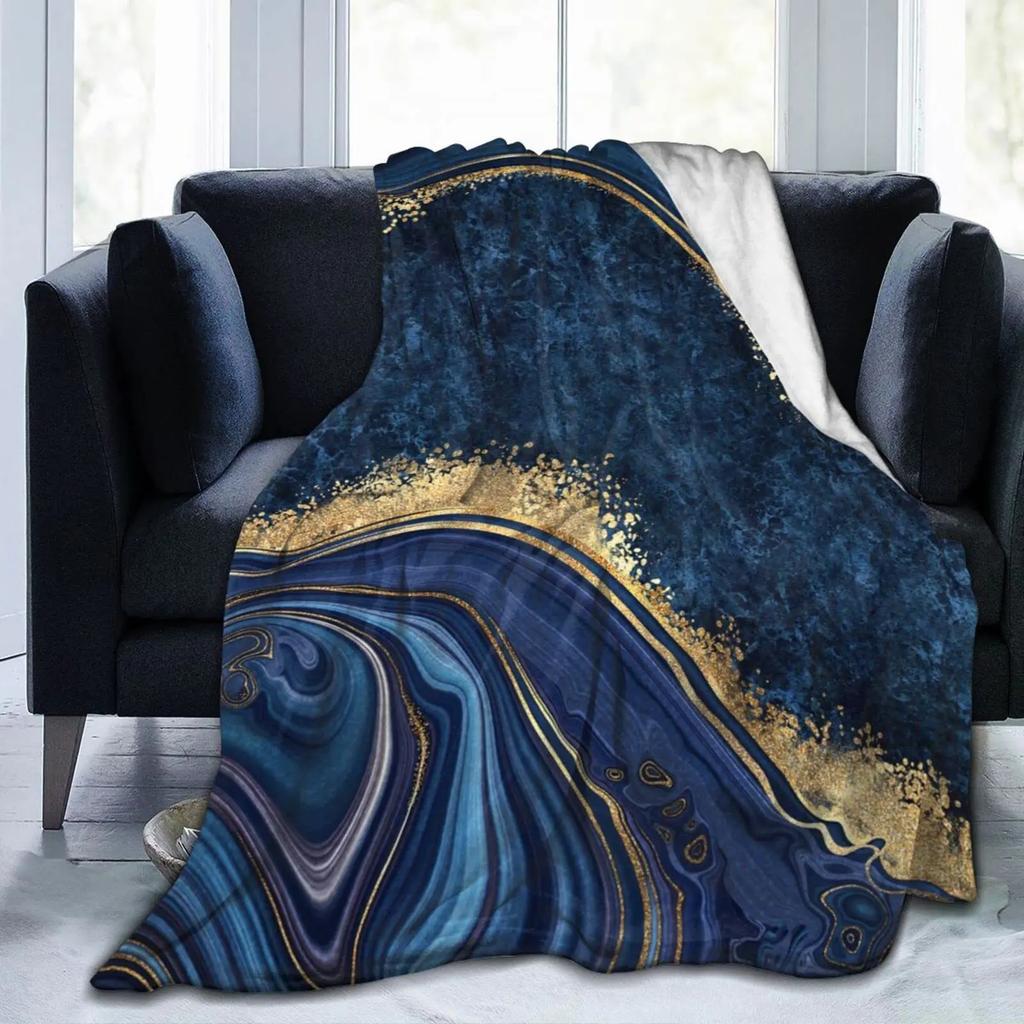 Marble Texture Series digitalprinted polyester Bedroom velvet flannel cover blanket Fleece soft sofa cover blankets for beds