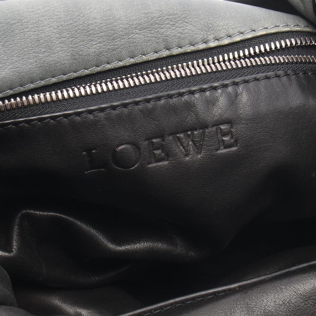 Used LOEWE anagram Tote Bag leather Gray Used Women