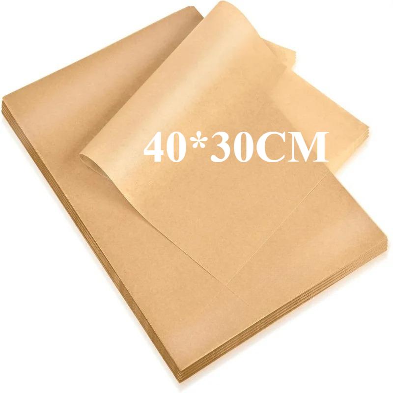 100 Pcs  Paper Food Grade Baking Sheets Non-Stick Oil-Proof  Baking Paper Oven Liner Sheet BBQ Pad for Baking and Barbecue Air Fryer Paper