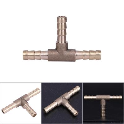 6mm 8mm 10mm 12mm Katı Pirinç T Parçası 3 Yollu Yakıt Hortumu Bağlantı Parçası Hava Yağ Gaz Yakıt Sıvıları Pirinç Dikenli Boru Bağlantı Parçası