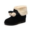 New Winter Women's Shoes Sweet Fur Ankle Boots Female Padded Comfortable Warm Cotton Shoes Flat Bottom Casual Lace Up Botines