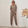 JPNTKY Women's Fashion Casual Long Sleeve O-Neck Pants Suits