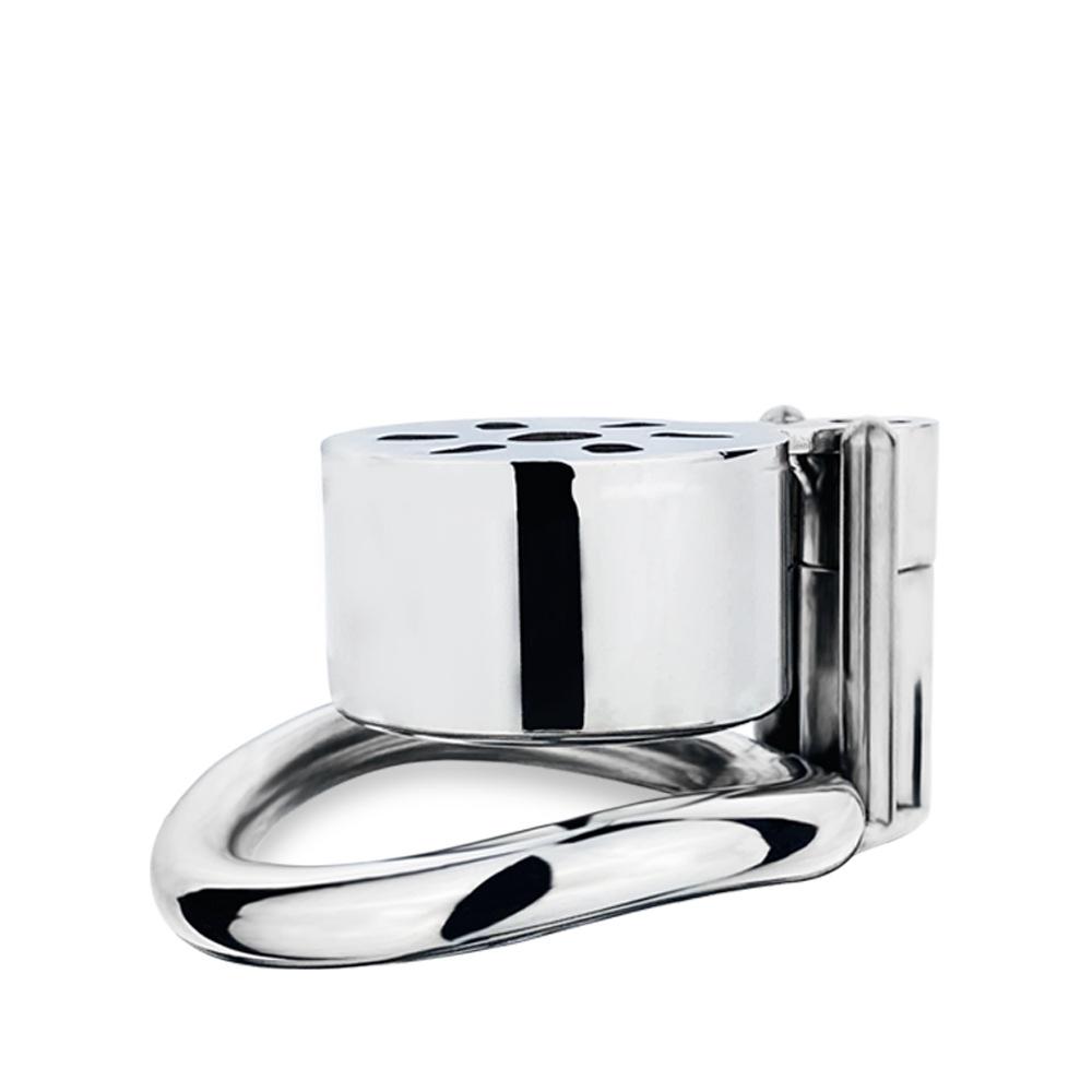 Bærbart rustfritt stål CB-lås Cock Ring Penis Cage Mannlig kyskhetsbelte Sexleketøy Ball Båre Slave BDSM