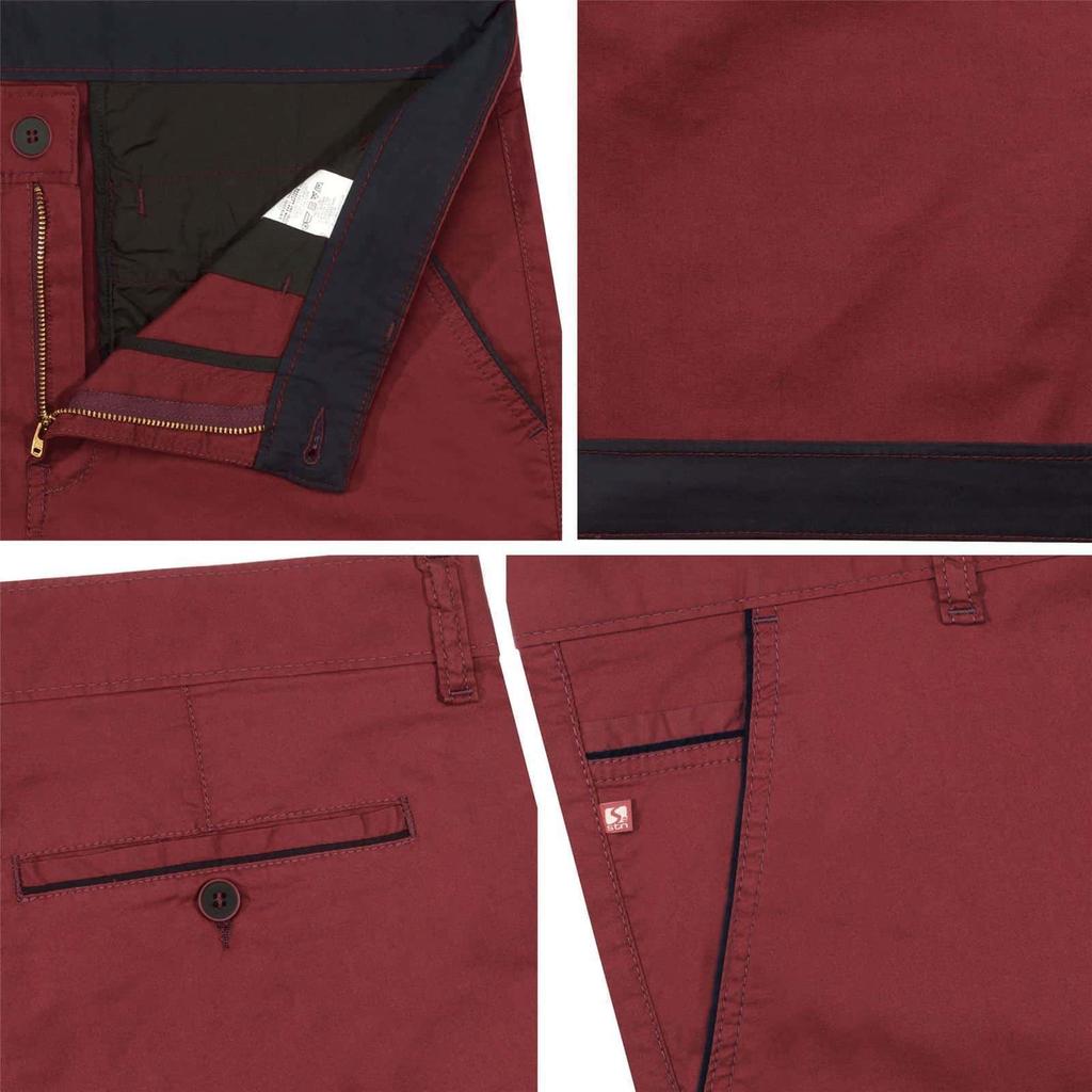 Męskie spodenki chino w kolorze Bordo