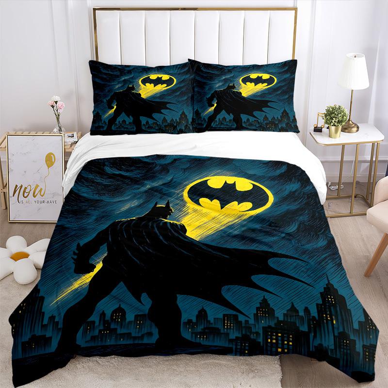 3pcs Batman Duvet Cover Set, 1 Duvet Cover + 2 Pillowcases (No Insert), High-Definition Print for All Seasons,Durable yy251103039
