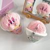 Adorable Plush Cartoon Ice Cream Keychain Cute Girl Heart Creative Cone Star Card Holder Charm