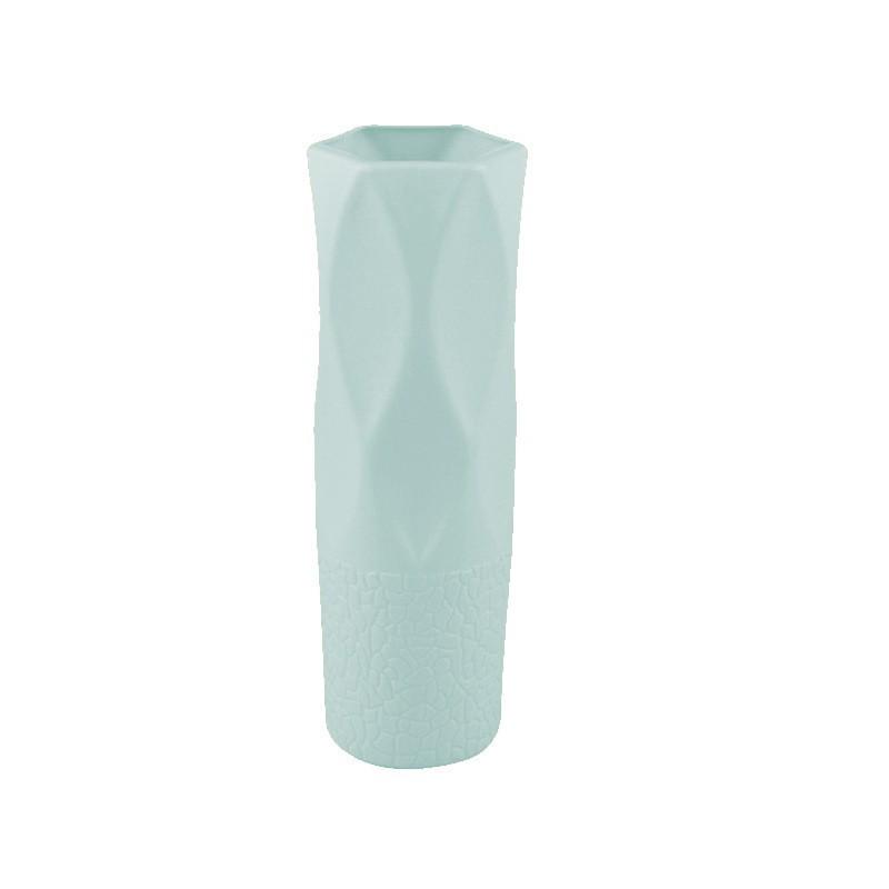 Nordic Style Round Plastic Vase - Fashionable, Simple, Anti-Fall Porcelain Imitation for Home Decoration and Flower Arrangements.