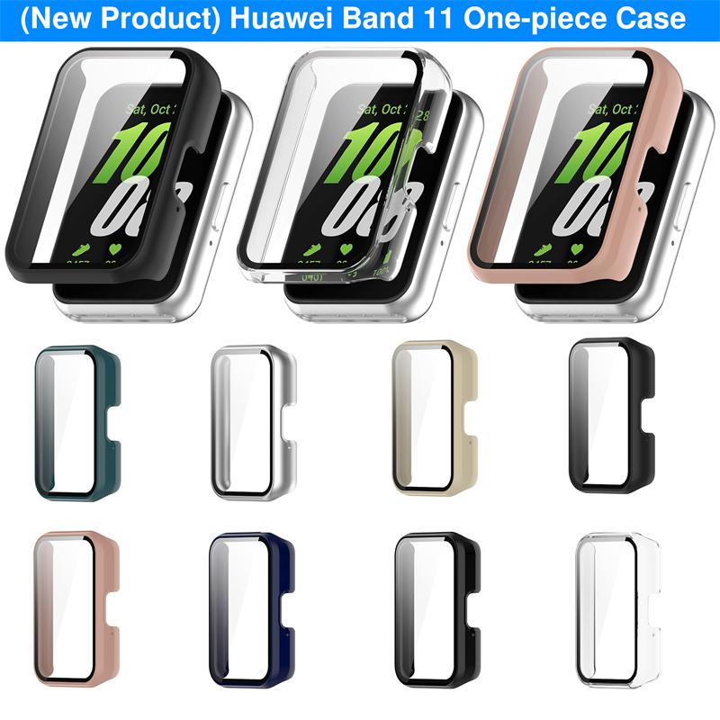 Glass+shell Cover For HUAWEI Band 11 and 11 Pro Accessories All-Around Hard PC Bumper Frame Tempered Protector HuaWei Smart band 11 and 11 Pro Cases