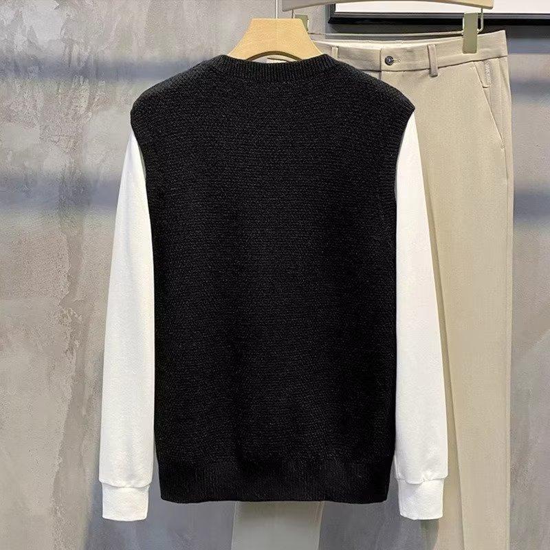 Pánský svetr s kulatým výstřihem Pletený Casual Rovný Dlouhý rukáv Módní Městský Pulovr Podzimní Pravidelný Mladistvý Svetr