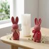3D Rabbit Candle Silicone Mold Resin DIY Easter Bowknot Texture Cute Home Decorations Simple Design for Crafting