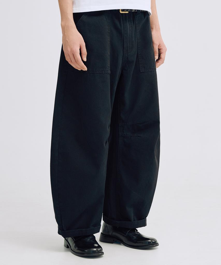 TAKEASY Fatigue Barrel Cotton Pants (Black)