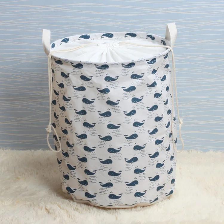 New Fashion Print Laundry Basket with Drawstring Lining Portable Foldable Storage Bag Hamper for Kids Toys Dirty Clothes Basket