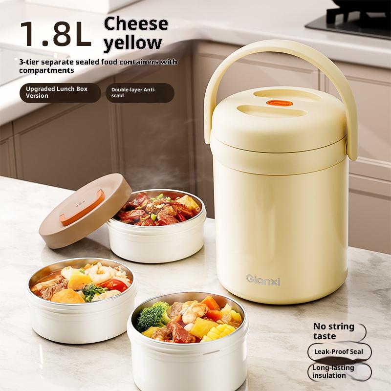 Gianxi Insulated Lunch Box For Office Workers Stainless Steel Large Capacity Bento Multi-Layer Lunch Carrier Bucket