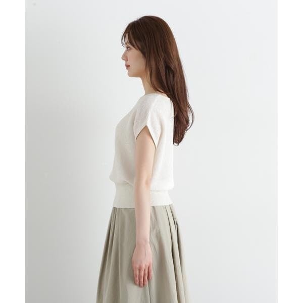Proportion Body Dressing Lame Loose Knit Ecru Women's Sweater,