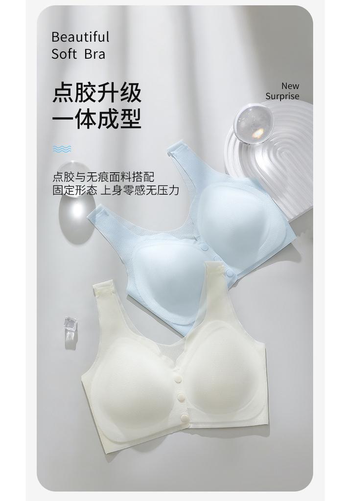 Girls' underwear front button bra without steel ring gathering anti sagging mom underwear middle-aged mom style front opening button