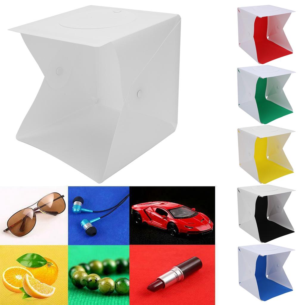 20CM Soft Light Photography Box Portable Folding Lighting Softbox with 6 Color Backdrops