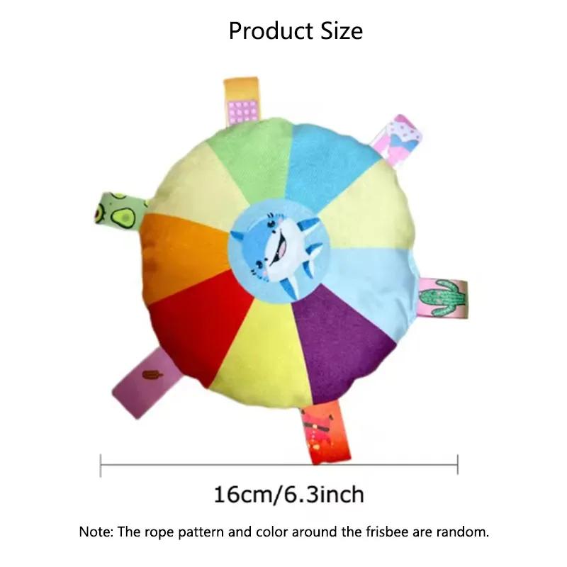Squeaky Plush Dog Toy Colorful Round Shark Pet Chew Toy Bite-Resistant Teeth Cleaning Toy for Small Medium Dogs