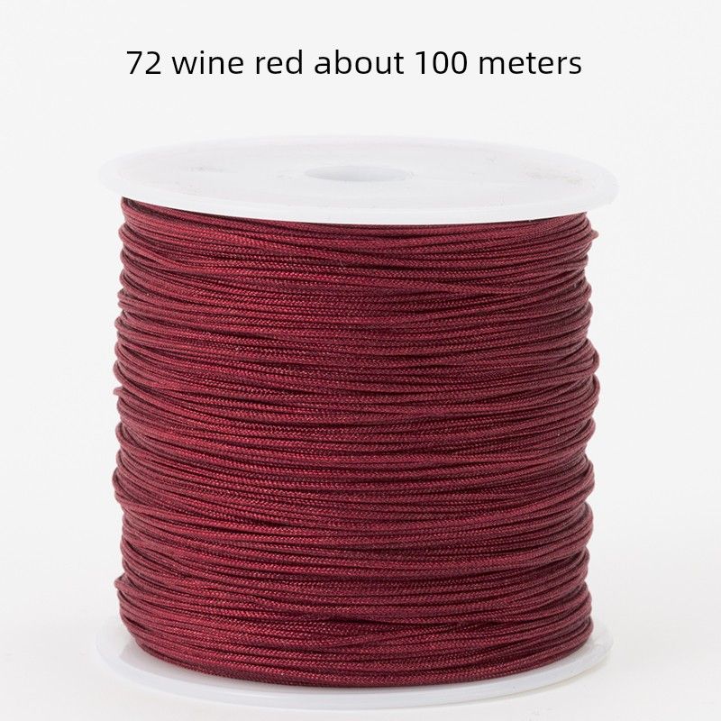 

No. 72 Jade Thread Hand-Knitted Accessory DIY Thread Bracelet Necklace Lanyard Woven Red Rope Carrying Strap Burgundy(No. 72 100 meters to send accessories)