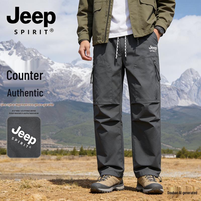 JEEP SPIRIT Men s Multi-Pocket Casual Trousers M