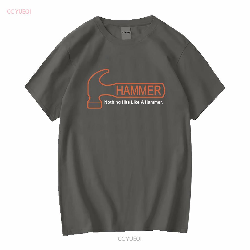 Hammer Bowling Logo Mens Black T Shirt Size S 5XL Long or Short Sleeves Vintage Washed Casual Graphic Streetwear Unisex