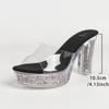 10.5cm Peep Toe Slippers Thin Heel Platform Slip On Casual Outdoor Women Shoes LFD-19866-F7