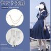 Ligwon Sailor Short High School Girl Dress with Pleated White and Halloween Cosplay Costume for Cute School Student Adult School Cultural Festival