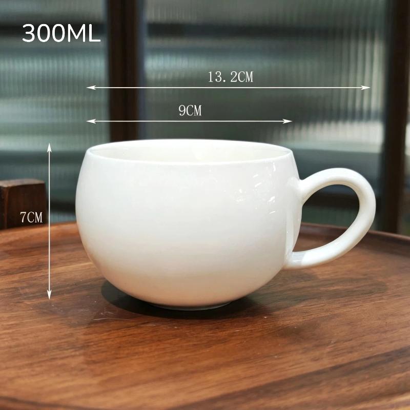 1/2Pcs Tea Cup Creative Japanese-Style Coffee Cup Set Ceramic 300Ml Coffee Mug Matte Texture With Base Coffee Shop Accessories